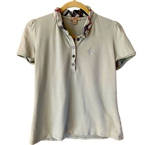 Burberry Light Green Polo Top